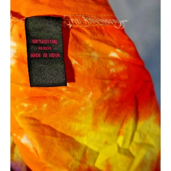 Luxe Artisan Hand Dyed Rainbow Tie-Dye Asymmetric Hem Dress Size Small - Picture 14 of 14